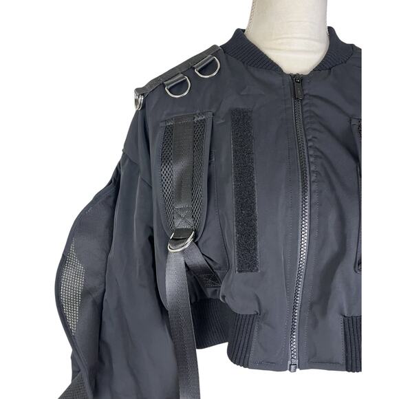 Namila Vulva Sleeve Crop Bomber Jacket Tactical Design Grunge Emo Size Large - Picture 11 of 15
